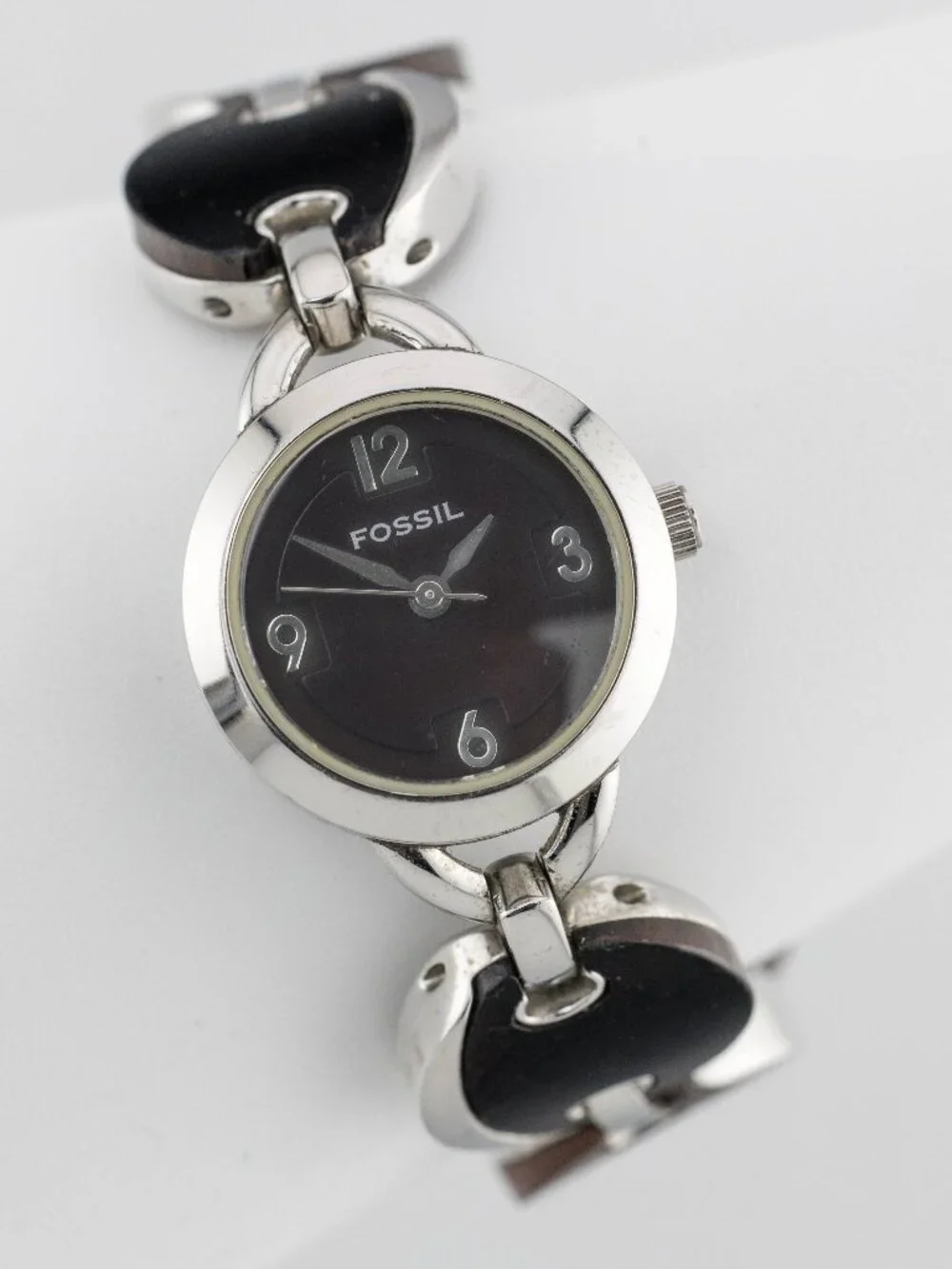 FOSSIL ES-1871 F2 Leather Link Quartz Analog Women's Watch New Battery
